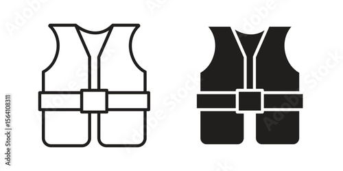 Lifejacket icon in Thin linear and flat style. sign and symbol set