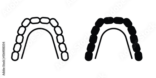 Lingual braces icon in Thin linear and flat style. sign and symbol set
