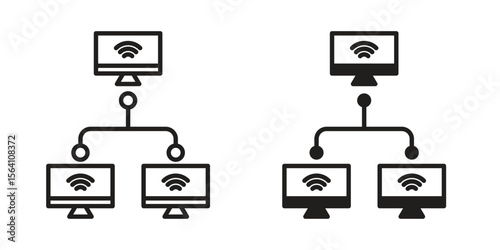 Local network icon in Thin linear and flat style. sign and symbol set