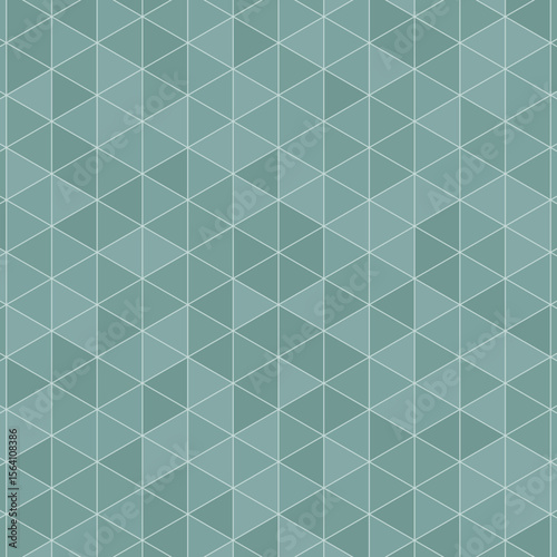 Seamless Geometric Triangle Pattern in Teal Blue, Abstract Modern Repeating Background, Polygonal Vector Texture for Wallpaper, Fabric, Web Design, Tech Style, Tiles, Wrapping, or Decoration.