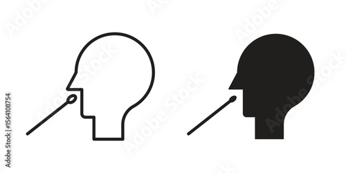 Nasal swab icon in Thin linear and flat style. sign and symbol set