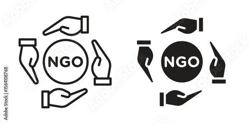 NGO icon in Thin linear and flat style. sign and symbol set