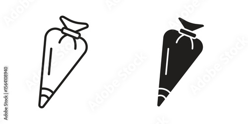 Pastry bag icon in Thin linear and flat style. sign and symbol set