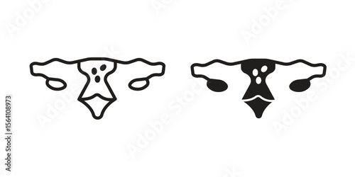 Pelvic inflammatory disease icon in Thin linear and flat style. sign and symbol set