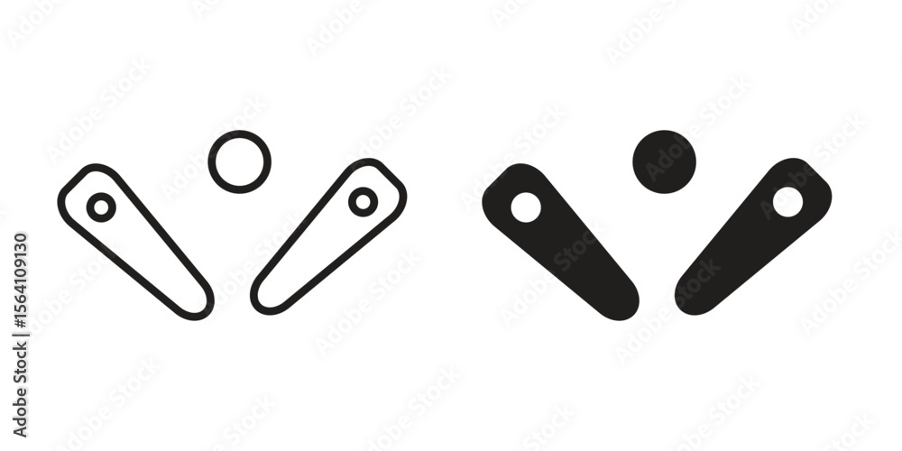 Obraz premium Pinball icon in Thin linear and flat style. sign and symbol set