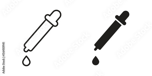 Pipette icon in Thin linear and flat style. sign and symbol set