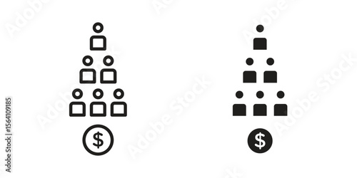 Ponzi scheme icon in Thin linear and flat style. sign and symbol set