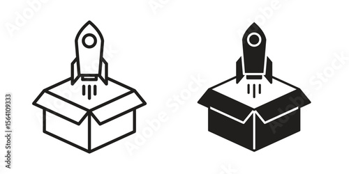Product release icon in Thin linear and flat style. sign and symbol set