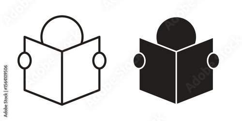 Reading icon in Thin linear and flat style. sign and symbol set
