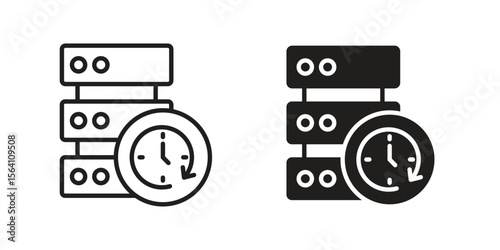 Real time data icon in Thin linear and flat style. sign and symbol set