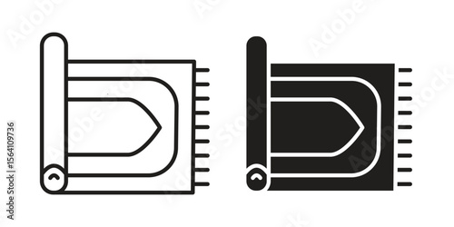 Rugs icon in Thin linear and flat style. sign and symbol set