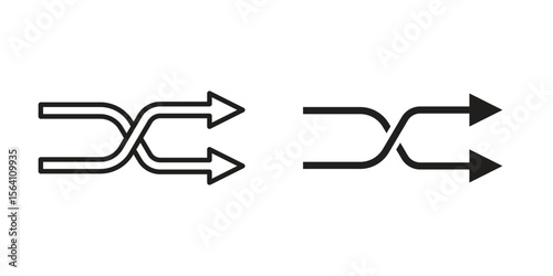 Shuffle icon in Thin linear and flat style. sign and symbol set