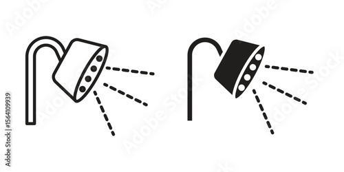 Shower Head icon in Thin linear and flat style. sign and symbol set