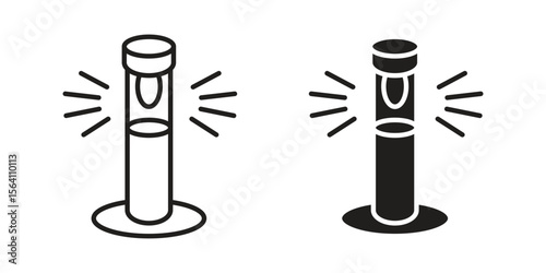 Solar Garden Light lamp icon in Thin linear and flat style. sign and symbol set