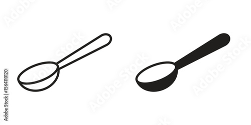 Spoon icon in Thin linear and flat style. sign and symbol set