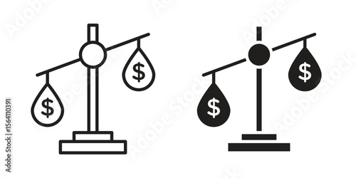 Taxes icon in Thin linear and flat style. sign and symbol set