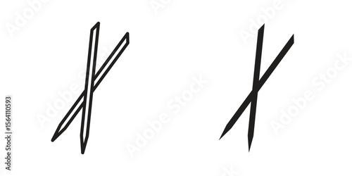 Toothpick icon in Thin linear and flat style. sign and symbol set
