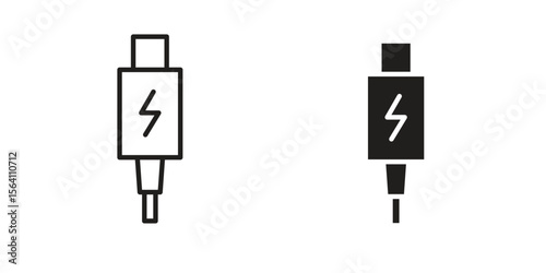 USB type c icon in Thin linear and flat style. sign and symbol set