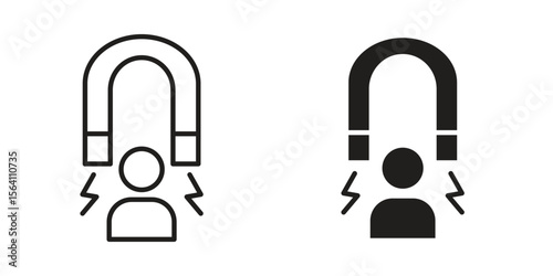 User engagement icon in Thin linear and flat style. sign and symbol set