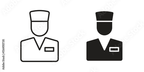 Valet icon in Thin linear and flat style. sign and symbol set