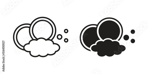 Washing dishes icon in Thin linear and flat style. sign and symbol set