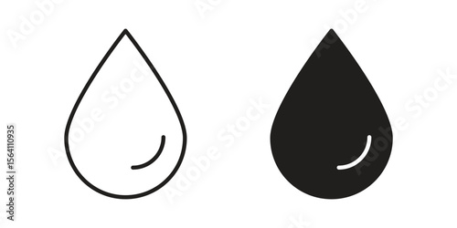 Water drop icon in Thin linear and flat style. sign and symbol set
