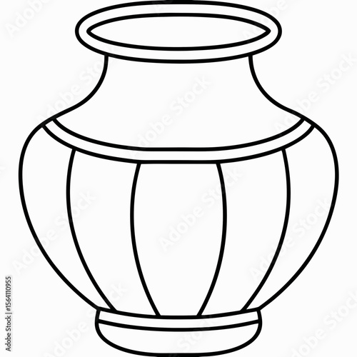Decorative vase icon in linear style