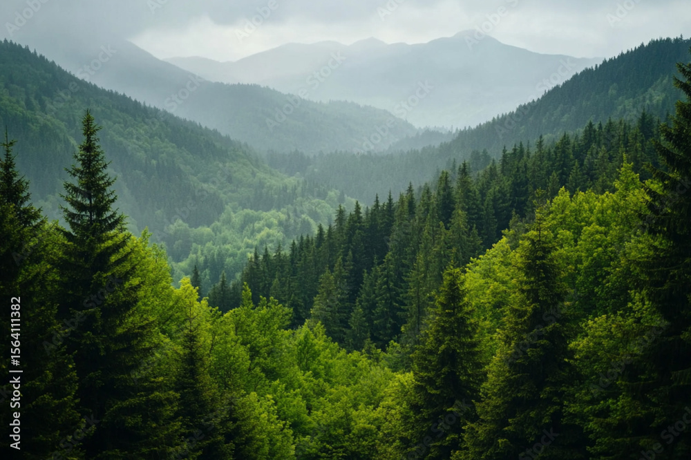 Fototapeta premium forest in the mountains