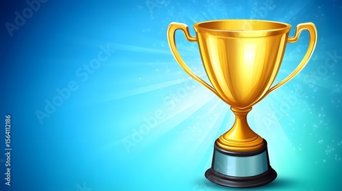 Shining Golden Trophy Award Success Victory Achievement