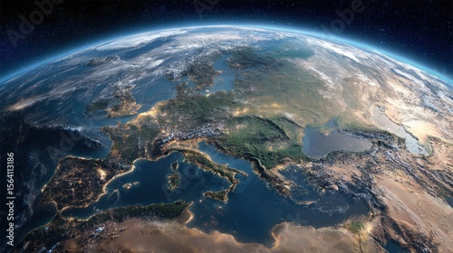European continent earth view