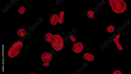 3d animation of red blood cells circulating in bloodstream