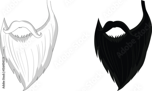 White beard vector black beard vector