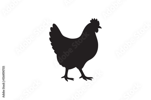 Chicken Silhouette Image in White background