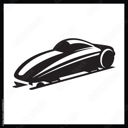 Bobsled Team Silhouette Illustration