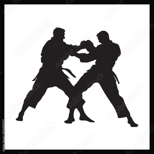 Combat Sports Silhouette Clipart
