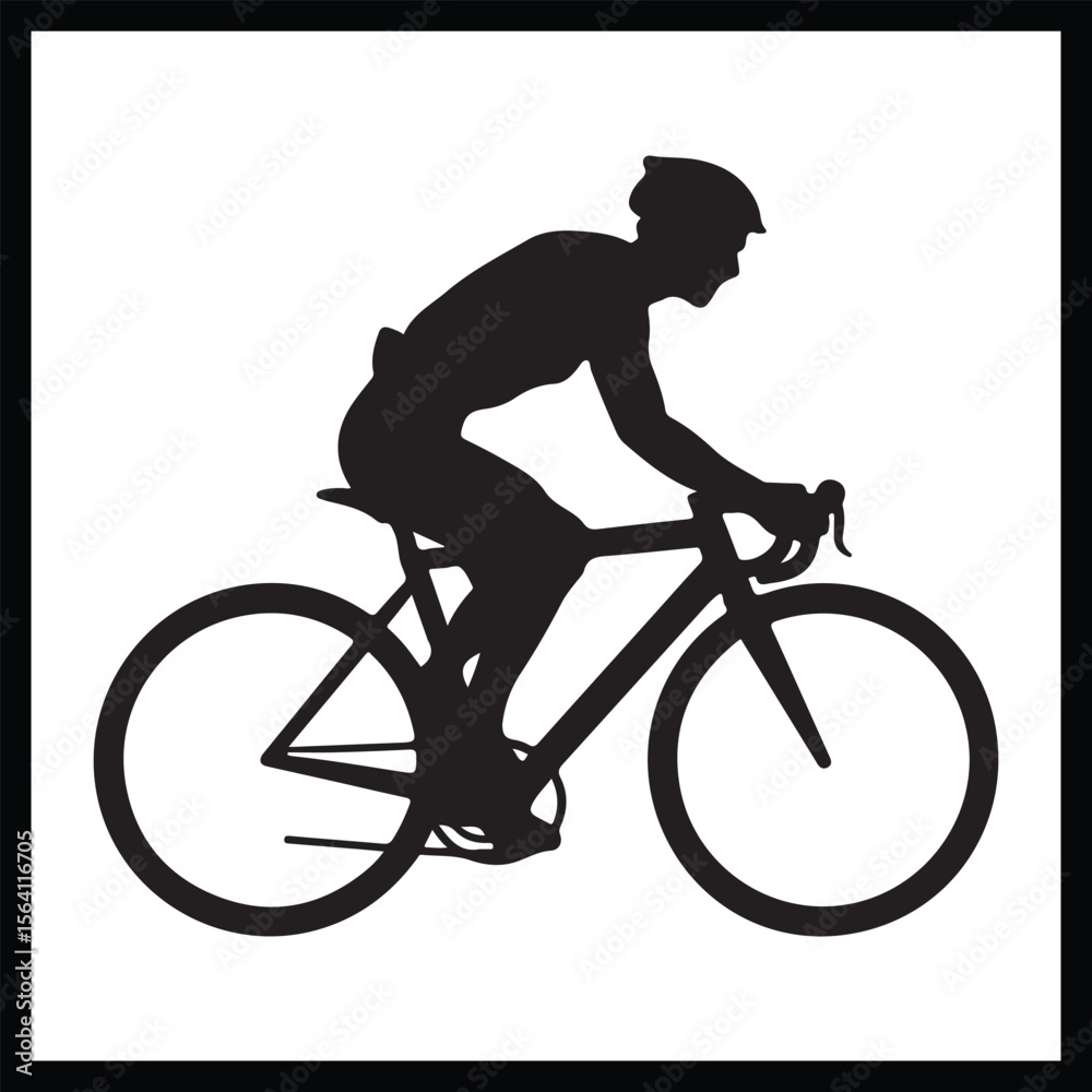 Fototapeta premium Cyclist in Action Silhouette