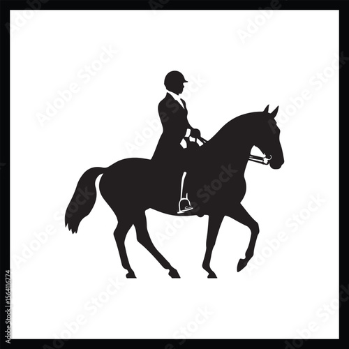Equestrian Dressage Rider Silhouette Art