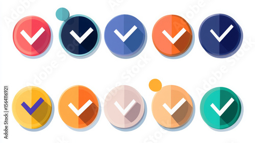 Free Download A flat-style icon vector set featuring a collection of tick marks and approval symbols. Includes various checkmarks and confirmation icons ideal for UI/UX, apps, forms, and approval indicators.
 - GFXLoad