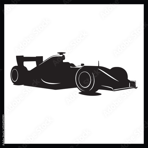 Formula 1 Car Racing Silhouette Clipart