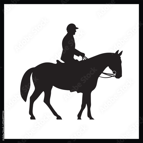 Rider on Horse Silhouette Illustration