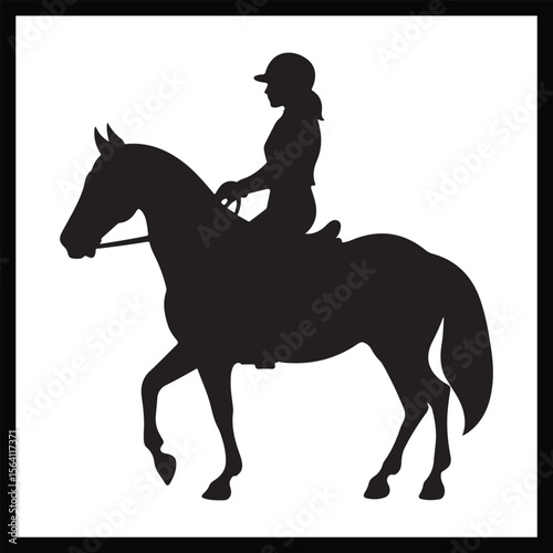 Horseback Silhouette Clipart Design