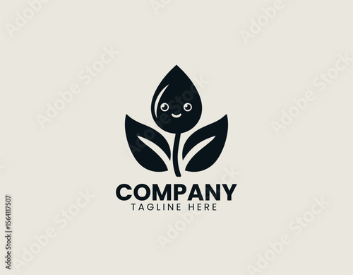 Organic farm egg logo in minimalist vector illustration with eco branding and rustic design elements