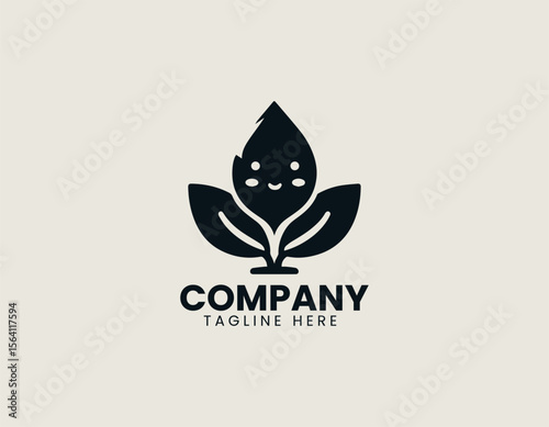 Organic farm egg logo in minimalist vector illustration with eco branding and rustic design elements