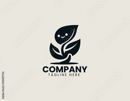 Organic farm egg logo in minimalist vector illustration with eco branding and rustic design elements
