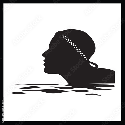 Swimmer Underwater Silhouette Clipart