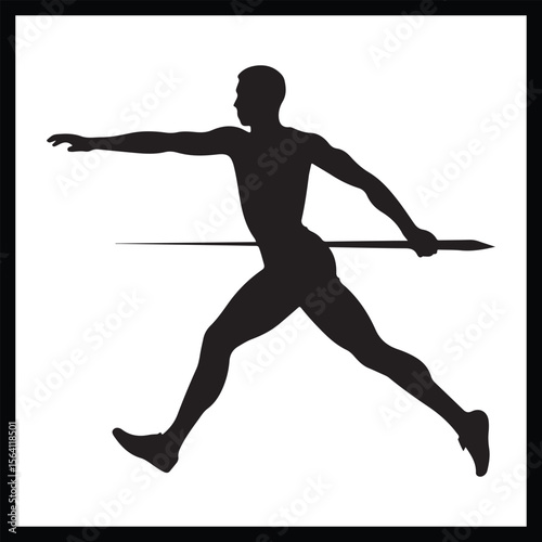 Track and Field Athlete Silhouette Clipart