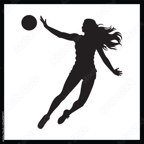 Volleyball Jump Shot Silhouette