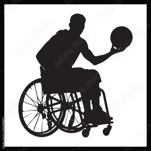 Wheelchair Basketball Silhouette Clipart