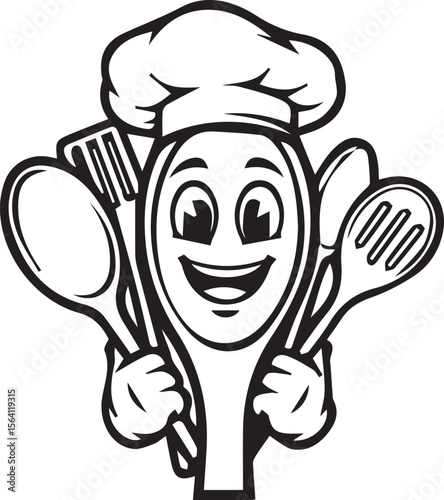 vector illustration of wooden spoon