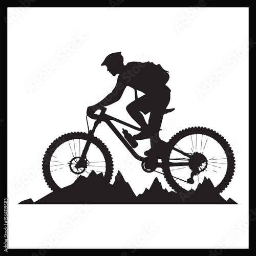 Downhill Mountain Biking Silhouette